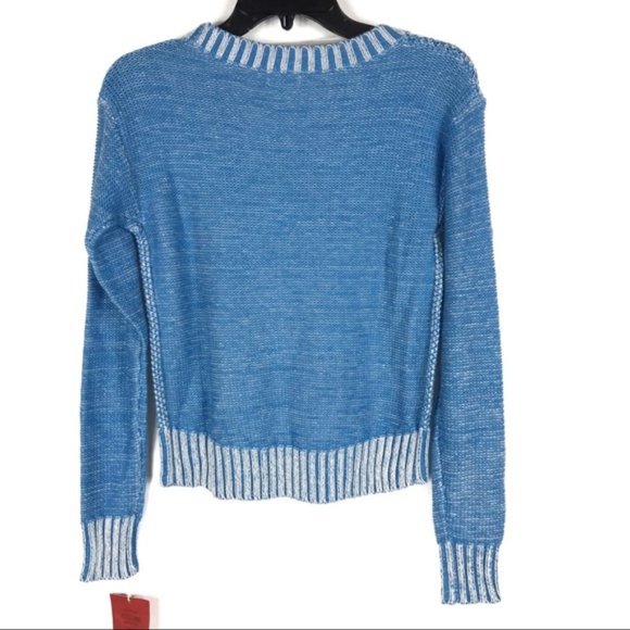 Mossimo Blue White Cable Knit Sweater - Picture 5 of 7